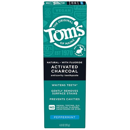 Tom's of Maine Natural Activated Charcoal Toothpaste with Fluoride - 4.0 oz