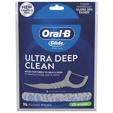 Oral-B Glide Ultra Deep Clean Floss Picks Cool Mint - 75.0 ea