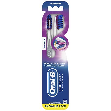 Oral-B 3D White Pro-Flex Stain Eraser Toothbrushes - 2.0 ea