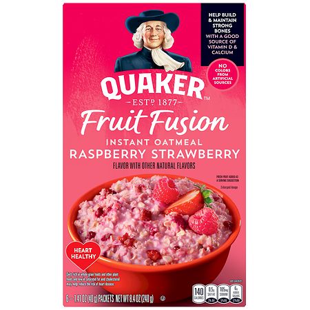 Quaker Oats Instant Oatmeal Fruit Fusion Raspberry Strawberry - 1.41 oz x 6 pack