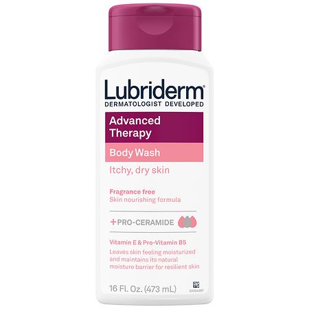Lubriderm Advanced Therapy Body Wash, Vitamin E Unscented - 16.0 fl oz