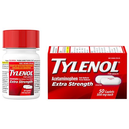 TYLENOL Extra Strength Caplets With 500 mg Acetaminophen - 50.0 ea