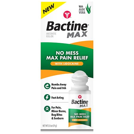 Bactine Max No Mess Lidocaine Roll-On - 2.5 oz