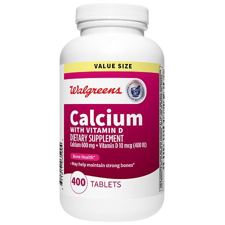 Walgreens Calcium with Vitamin D Tablets - 400.0 ea