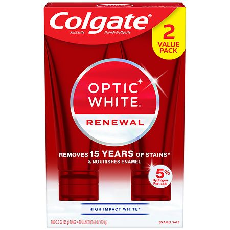 Colgate Optic White Renewal Teeth Whitening Toothpaste - 3.0 oz x 2 pack
