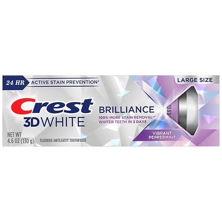 Crest 3D White Brilliance Teeth Whitening Toothpaste Peppermint - 4.6 oz