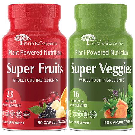 JUCE Super Fruits + Super Veggies Capsules Combo Pack 180 Servings - 90.0 ea x 2 pack