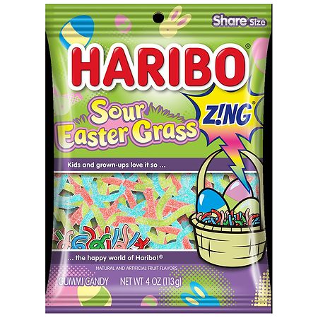 Haribo Sour Easter Grass Gummi Candy - 4.0 oz