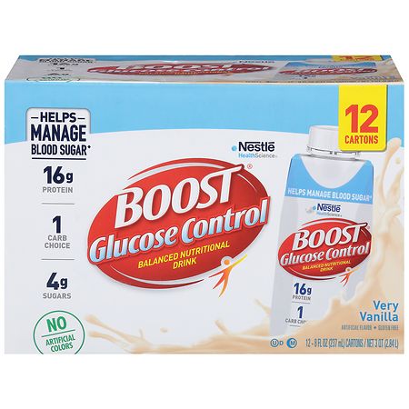 Boost Glucose Control Balanced Nutritional Drink Very Vanilla - 8.0 fl oz x 12 pack