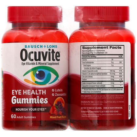 Ocuvite Eye Health Adult Gummies Mixed Fruit - 60.0 ea x 2 pack