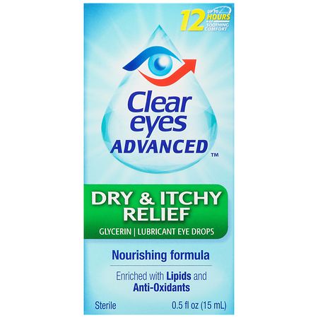 Clear Eyes Advanced Dry & Itchy Relief Lubricant Eye Drops - 0.5 fl oz