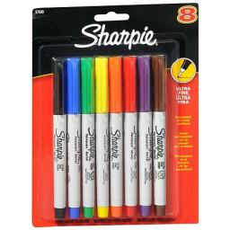 Sharpie Permanent Markers Ultra Fine Point - 8.0 ea