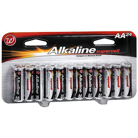 Walgreens Alkaline Supercell Batteries AA - 24.0 ea