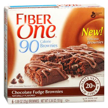 Fiber One 90 Calorie Brownies - 0.89 oz x 6 pack